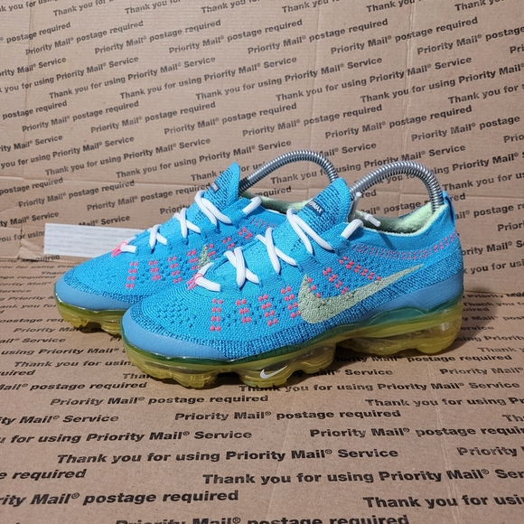 Nike Blue and Pink VaporMax Flyknit Shoes - Picture 1 of 4
